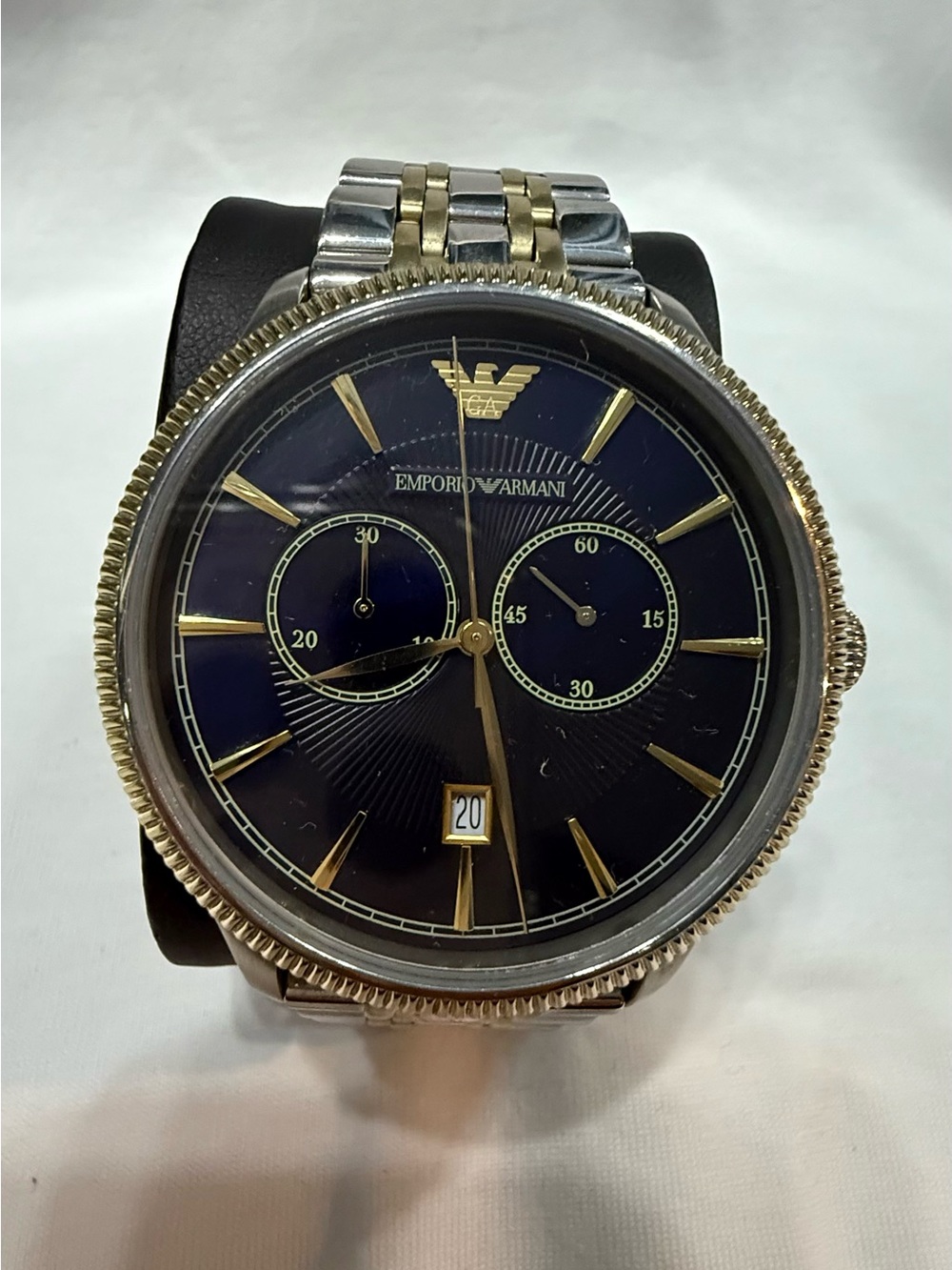 Emporio Armani Two-Tone Silver and Gold Men's Chronograph Watch